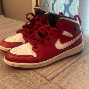 Red and White Nike Air Jordan’s (no box) size 2y